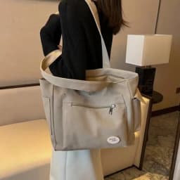 Fashion Women's Canvas Shoulder Bag, Large Capacity Student Tote Bag, Casual Commute Handbag, Eco-friendly Reusable Shopping Bag