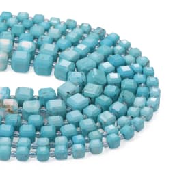 Wholesale Blue Turquoise Stone Beads Faceted Charms Square Cube Beads for Jewelry Making Diy Bracelet Beading Accessories