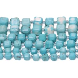 Wholesale Blue Turquoise Stone Beads Faceted Charms Square Cube Beads for Jewelry Making Diy Bracelet Beading Accessories