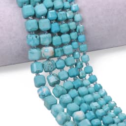 Wholesale Blue Turquoise Stone Beads Faceted Charms Square Cube Beads for Jewelry Making Diy Bracelet Beading Accessories