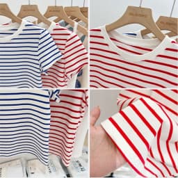 Striped Short Sleeve Women's T-Shirt 2026 Summer New Arrival Cotton Casual Versatile Slim Fit Fashion Tops Color Block Tee
