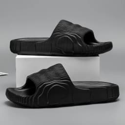 Luxury Non Slip Men's Slippers Soft Bottom PVC Solid Beach Slippers Unisex Thick-soled Sandals Summer