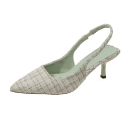 Fashion brand designed knitted platform heels for women, pointed-toe party shoes, comfortable large-size summer stiletto sandals