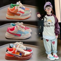 Children's Fashion Multicolor Sneakers Girls Boys All Seasons Non Slip Sport Casual Shoes Kids Outdoor Play Breathable Shoes