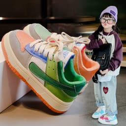 Children's Fashion Multicolor Sneakers Girls Boys All Seasons Non Slip Sport Casual Shoes Kids Outdoor Play Breathable Shoes