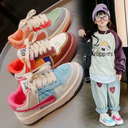 Children's Fashion Multicolor Sneakers Girls Boys All Seasons Non Slip Sport Casual Shoes Kids Outdoor Play Breathable Shoes