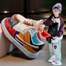 Children's Fashion Multicolor Sneakers Girls Boys All Seasons Non Slip Sport Casual Shoes Kids Outdoor Play Breathable Shoes