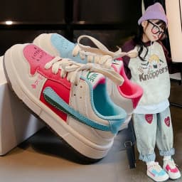 Children's Fashion Multicolor Sneakers Girls Boys All Seasons Non Slip Sport Casual Shoes Kids Outdoor Play Breathable Shoes