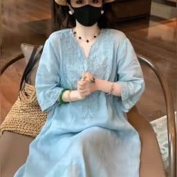 Women's Summer Retro V-Neck Dress Office Lady Fashion New Arrival Trendy Comfortable