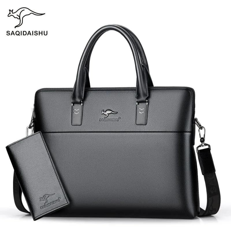 Briefcase men's genuine leather business men's bag handbag single shoulder large capacity casual cowhide crossbody computer bag