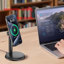 Newest Product in 2026 Desktop Wireless Charger Stand for iphone Samsung Office Home Travel Magnetic Wireless Charger Holder