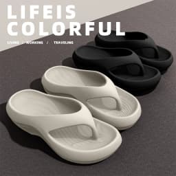 Women's EVA Thick-Heeled Sandals Anti-Slip Odor-Resistant Outdoor Wearable Flip Flops Comfortable Summer Slippers