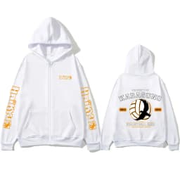 Anime Haikyuu PROPERTY OF KARASUNO VOLLEYBALL CLUB Merch Zipper Hoodie Men Women Cosplay Harajuku Oversized Zip Up Jacket Coat