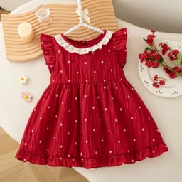 Baby Girl Dress Summer Flowers And Small Flying Sleeves Girl Dress Cute Beach Princess Baby Dress Baby Girl Clothing