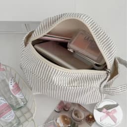 Simple fabric storage bag for travel and business trips, large-capacity toiletry bag, casual style patterned makeup bag, new mod