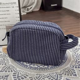 Simple fabric storage bag for travel and business trips, large-capacity toiletry bag, casual style patterned makeup bag, new mod