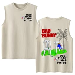 Vintage Washed Fashion Vest Bad Bunny Trendy Graphics Letters Print Mens Clothes Streetwear Harajuku Oversized Casual Tank Tops