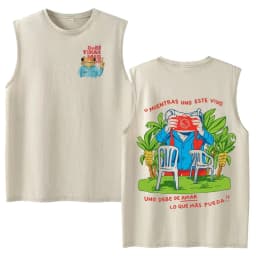 Vintage Washed Fashion Vest Bad Bunny Trendy Graphics Letters Print Mens Clothes Streetwear Harajuku Oversized Casual Tank Tops