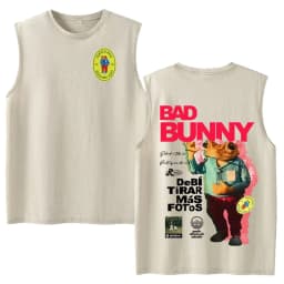 Vintage Washed Fashion Vest Bad Bunny Trendy Graphics Letters Print Mens Clothes Streetwear Harajuku Oversized Casual Tank Tops