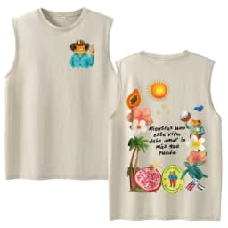 Vintage Washed Fashion Vest Bad Bunny Trendy Graphics Letters Print Mens Clothes Streetwear Harajuku Oversized Casual Tank Tops