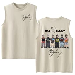 Vintage Washed Fashion Vest Bad Bunny Trendy Graphics Letters Print Mens Clothes Streetwear Harajuku Oversized Casual Tank Tops