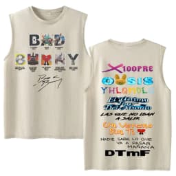Vintage Washed Fashion Vest Bad Bunny Trendy Graphics Letters Print Mens Clothes Streetwear Harajuku Oversized Casual Tank Tops