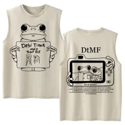 Vintage Washed Fashion Vest Bad Bunny Trendy Graphics Letters Print Mens Clothes Streetwear Harajuku Oversized Casual Tank Tops