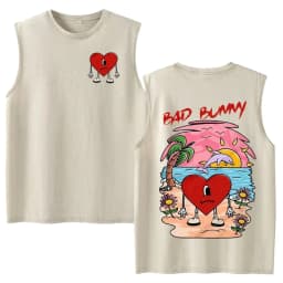 Vintage Washed Fashion Vest Bad Bunny Trendy Graphics Letters Print Mens Clothes Streetwear Harajuku Oversized Casual Tank Tops