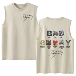 Vintage Washed Fashion Vest Bad Bunny Trendy Graphics Letters Print Mens Clothes Streetwear Harajuku Oversized Casual Tank Tops