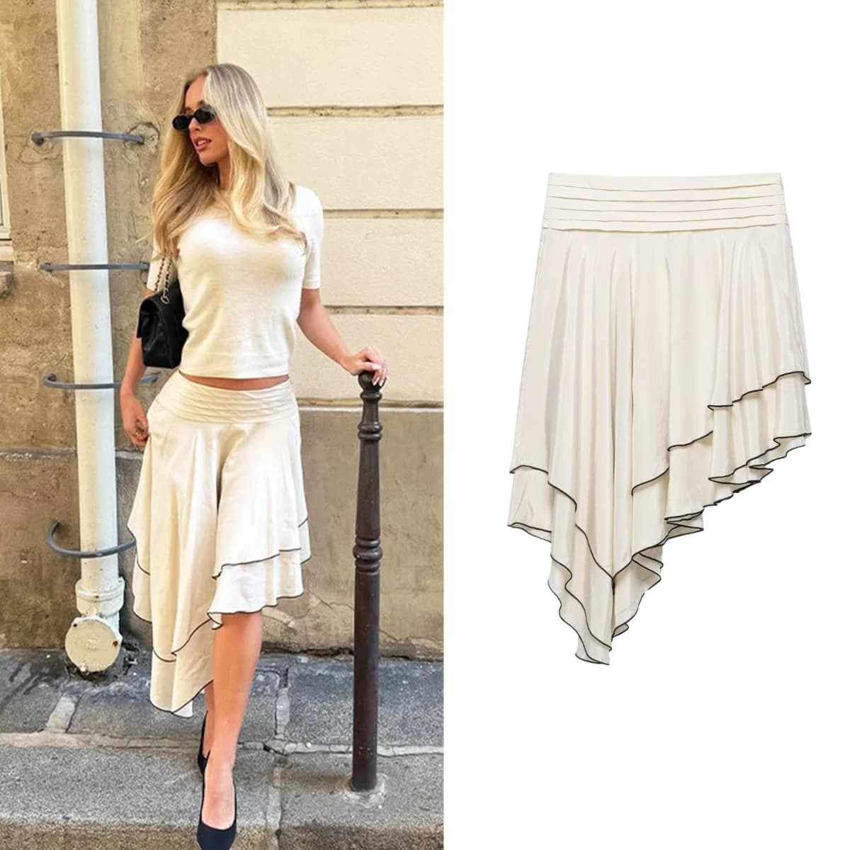 Women's Asymmetrical Ruffled High Waist Skirts Spring Summer Female Half A-line Skirts lady Fashion Casual Slim Long Skirt