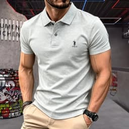 100% pure cotton high-end brand men's short sleeve polo shirt 2026summer luxury classic fashion golf top casual business T-shirt