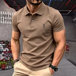 100% pure cotton high-end brand men's short sleeve polo shirt 2026summer luxury classic fashion golf top casual business T-shirt