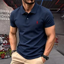 100% pure cotton high-end brand men's short sleeve polo shirt 2026summer luxury classic fashion golf top casual business T-shirt