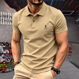 100% pure cotton high-end brand men's short sleeve polo shirt 2026summer luxury classic fashion golf top casual business T-shirt