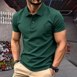 100% pure cotton high-end brand men's short sleeve polo shirt 2026summer luxury classic fashion golf top casual business T-shirt