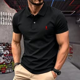 100% pure cotton high-end brand men's short sleeve polo shirt 2026summer luxury classic fashion golf top casual business T-shirt