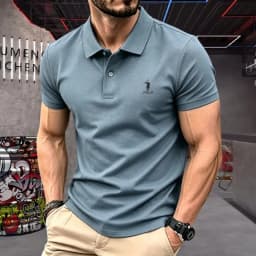 100% pure cotton high-end brand men's short sleeve polo shirt 2026summer luxury classic fashion golf top casual business T-shirt