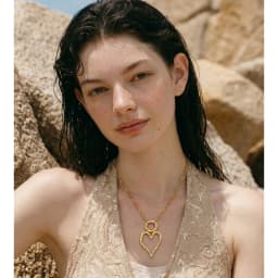Yhpup Stainless Steel Hollow Heart Love Pendant Necklace 2026 Gold Color PVD Plated Charm Stylish Jewelry Textured Fashion Gift