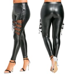 Patent Leather Women Skinny Pants High Waist Slim Nightclub DS Stage Performance Pants Party Clubwear Tight Leggings Streetwear