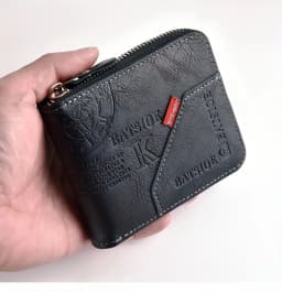 Men's PU Wax Oil Skin Wallet Short Male Card Holder Zipper Around Coin Purse Money Wallet