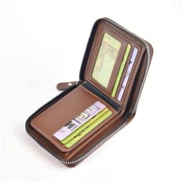 Men's PU Wax Oil Skin Wallet Short Male Card Holder Zipper Around Coin Purse Money Wallet
