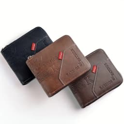 Men's PU Wax Oil Skin Wallet Short Male Card Holder Zipper Around Coin Purse Money Wallet