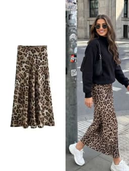 HH Women Summer 2026 Casual Loose Leopard Print Skirt Elegant Vintage Satin A-Line Flowy Long Skirt Party Beach Chic Skirts