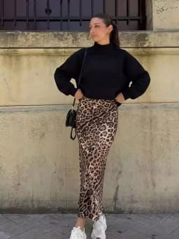 HH Women Summer 2026 Casual Loose Leopard Print Skirt Elegant Vintage Satin A-Line Flowy Long Skirt Party Beach Chic Skirts