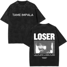 Pop Rock Band Tame Impala Currents Vintage Acid Washed T Shirt Men Women Casual Cotton Oversized Short Sleeve T-shirt Streetwear