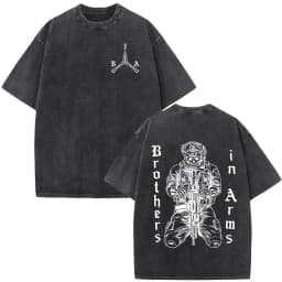 Washed Vintage Brothers in Arms ST Michael Protect Us T-shirt Forward Observations Group T-shirts Men Retro Oversized T Shirts