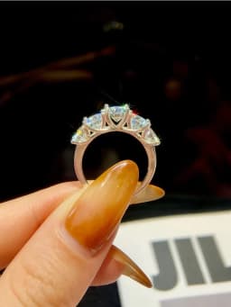 Real 1CT Round Certified Moissanite Diamond Engagement Ring for Women Wedding Elegant Fashion Original Luxury Jewelry