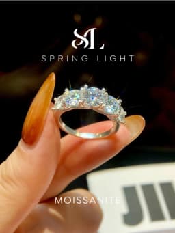 Real 1CT Round Certified Moissanite Diamond Engagement Ring for Women Wedding Elegant Fashion Original Luxury Jewelry
