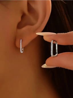 Real Moissanite Diamond Hoop Earrings For Women Anniversary Party Fashion Luxry High Quality Fashion Jewelry