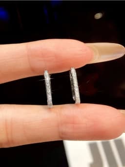 Real Moissanite Diamond Hoop Earrings For Women Anniversary Party Fashion Luxry High Quality Fashion Jewelry